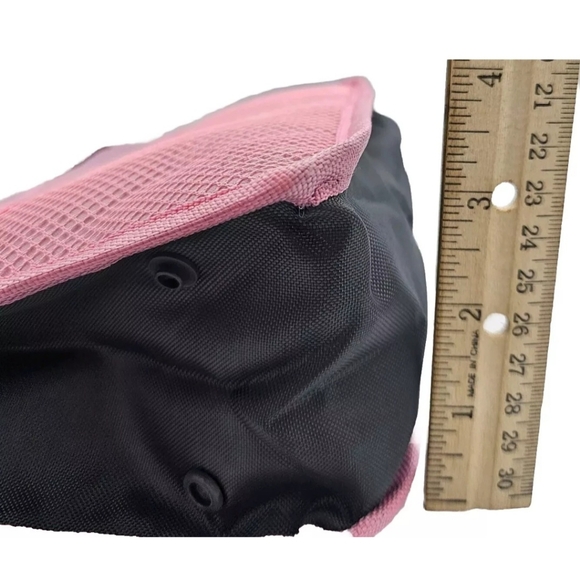 Purse Organizer 13 Pockets Lightweight Nylon NWOT Zippers Snaps Mesh Pink Gray - Picture 7 of 7